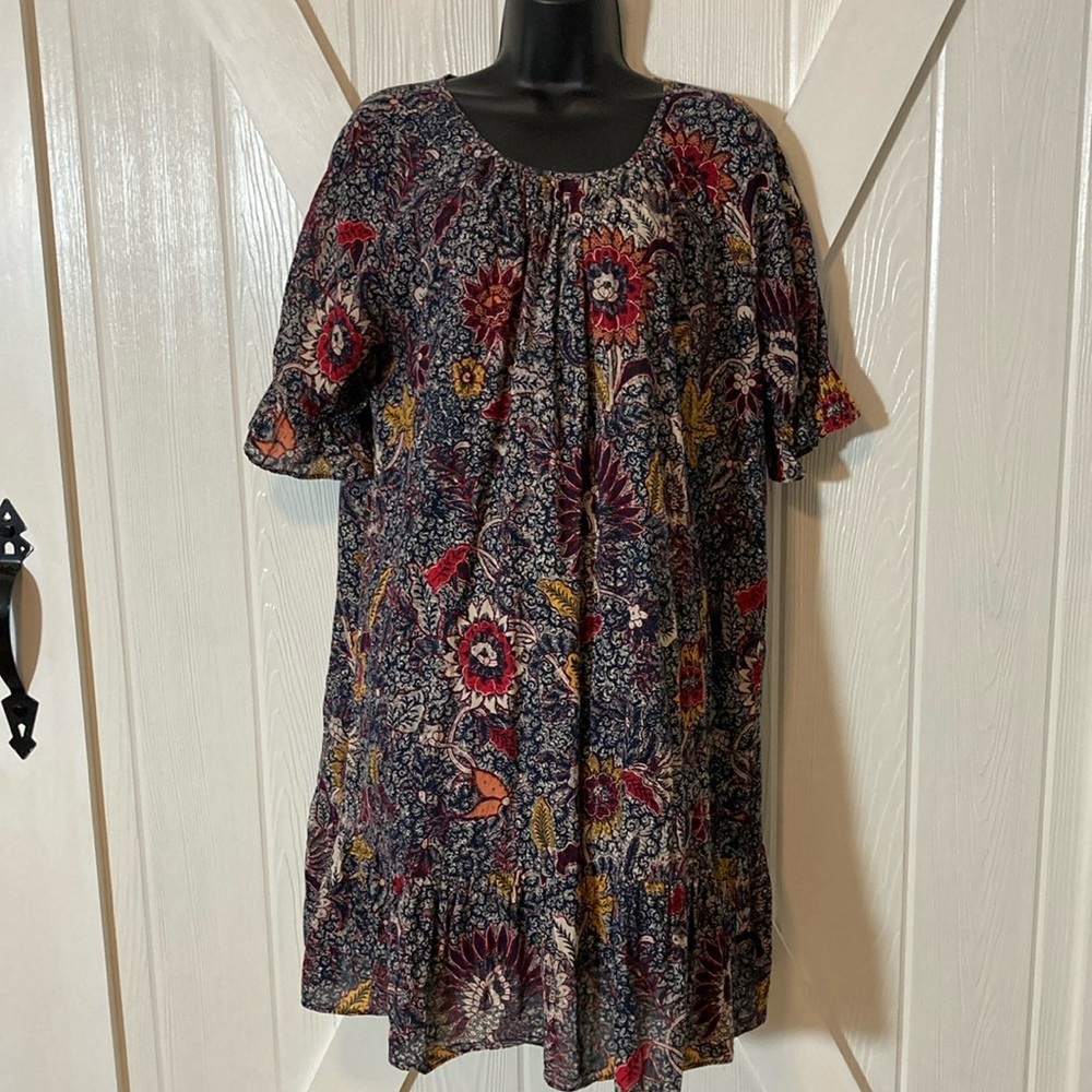 Madewell Ruffle-Sleeve Popover Mini Dress in Bali Blooms